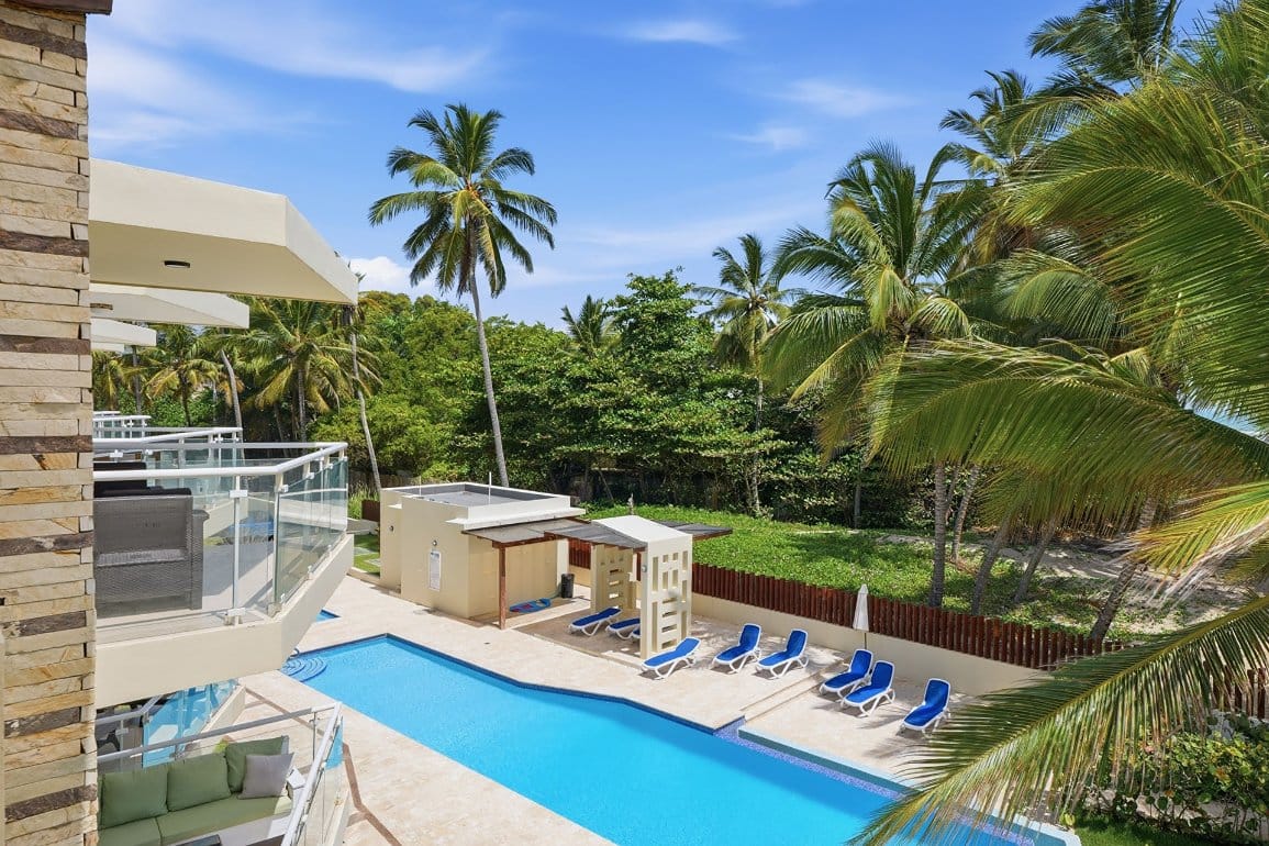 Penthouse de 2 Habitaciones Frente al Mar en Cristamar, Cabarete East — Piscina