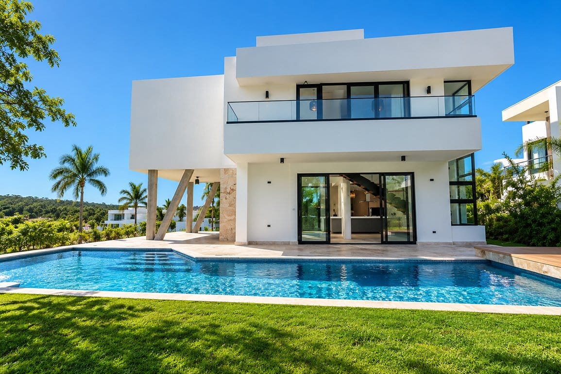 Villa Nueva de 3 Dormitorios en Venta en Cabarete Cerca de la Playa — Piscina
