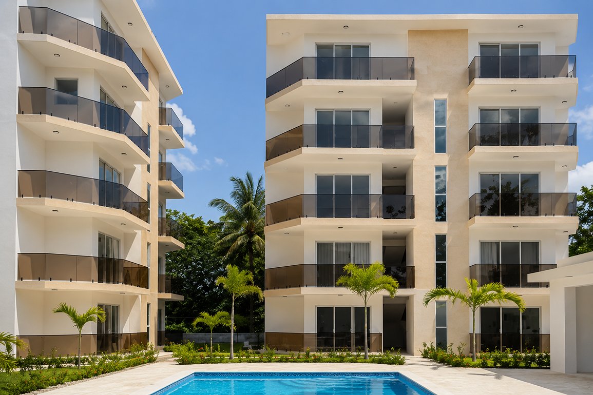 Apartamento de 1 Habitación en Venta en Cabarete con Piscina — Foto 4