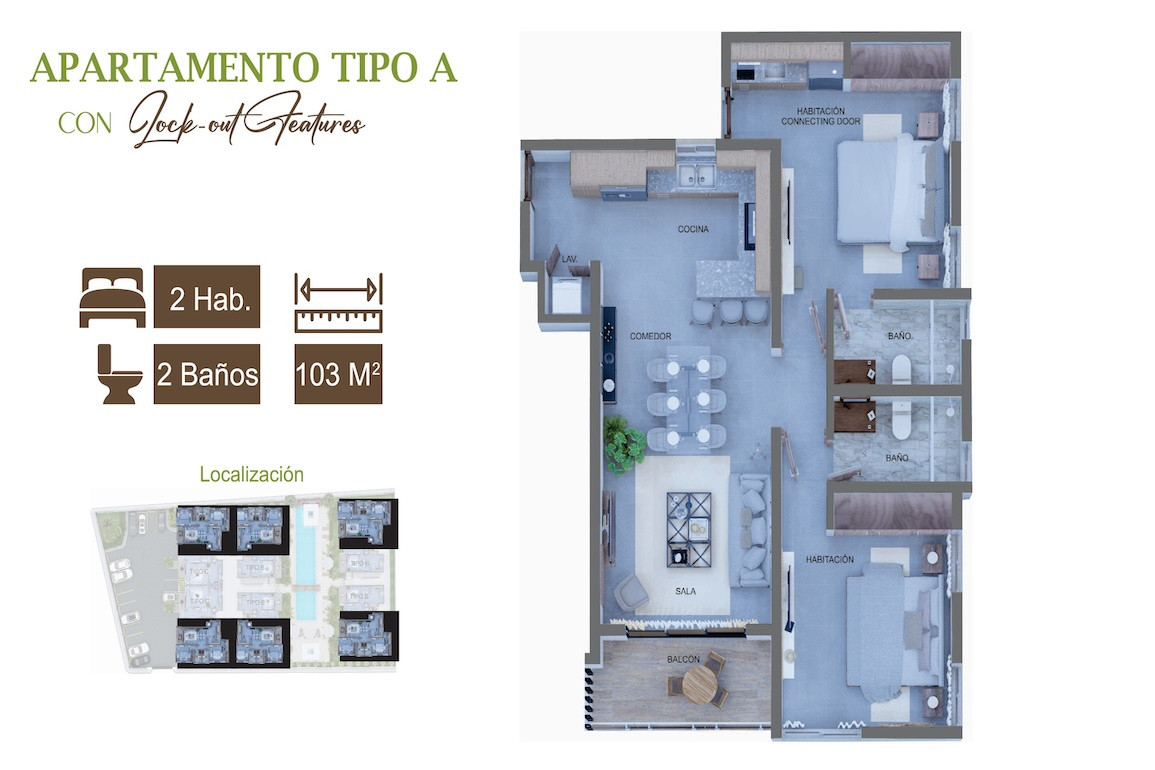 Palm Beach Bávaro Apartments for Sale in El Cortecito, Punta Cana — Photo 1