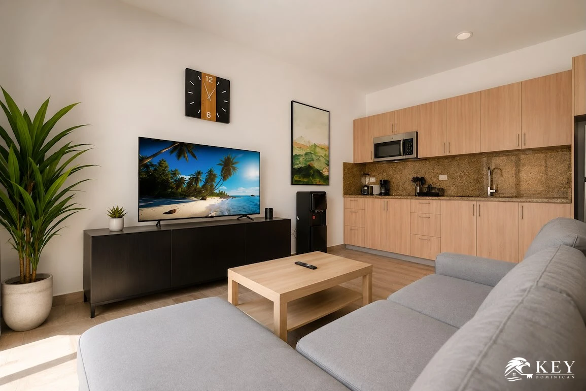 1-Bedroom Condo for Sale in a Sosúa Residence — Living Room