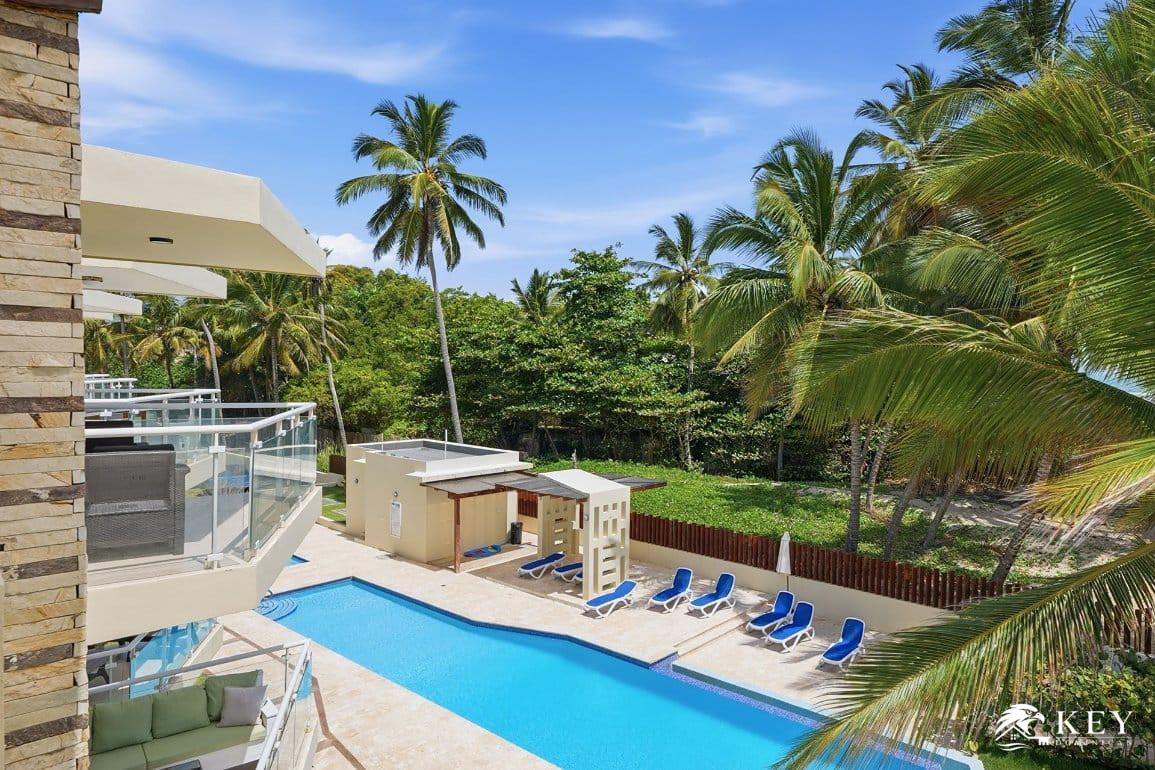 Penthouse de 2 Habitaciones Frente al Mar en Cristamar, Cabarete East — Piscina