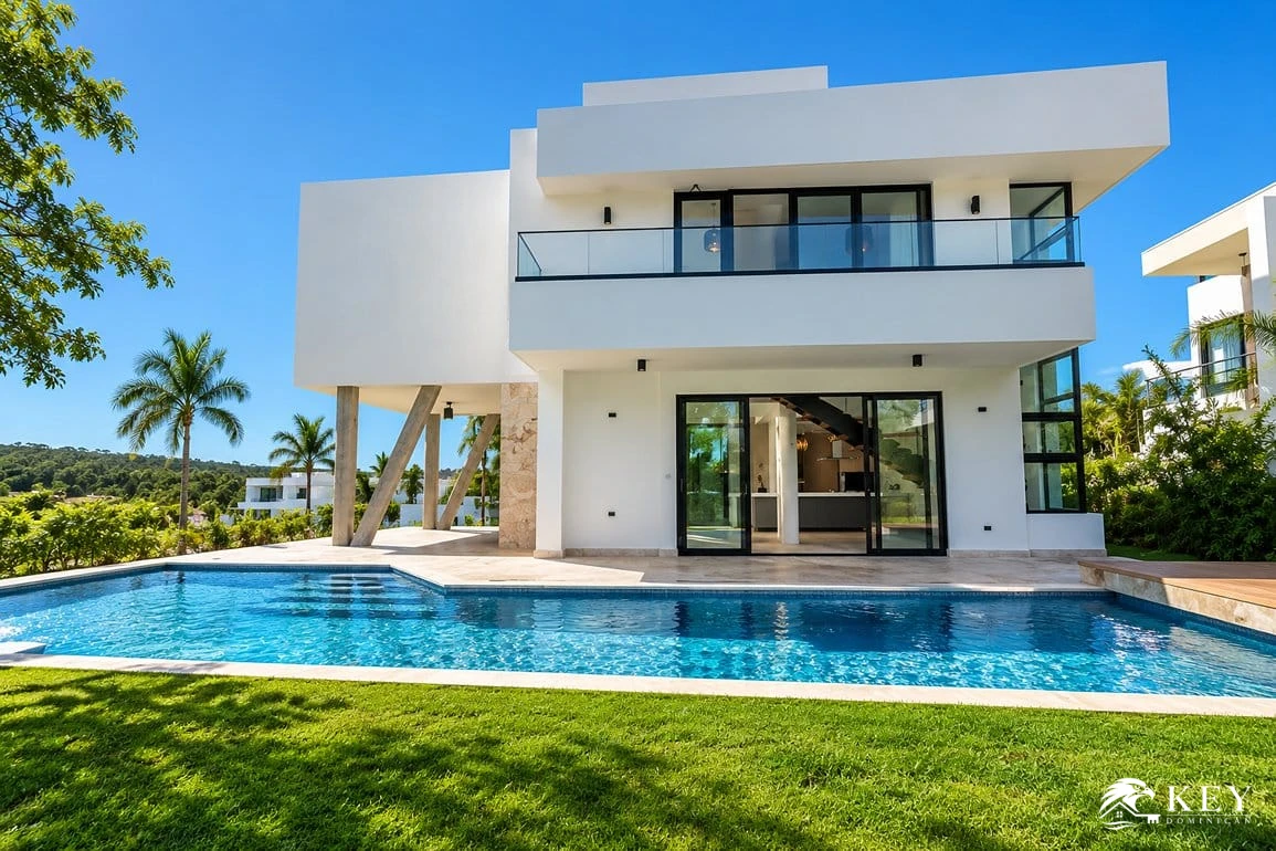 Villa Nueva de 3 Dormitorios en Venta en Cabarete Cerca de la Playa — Piscina