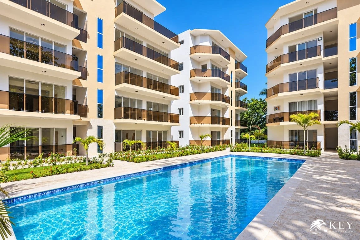 Apartamento Nuevo de 1 Habitación en Venta en Cabarete Centro — Piscina