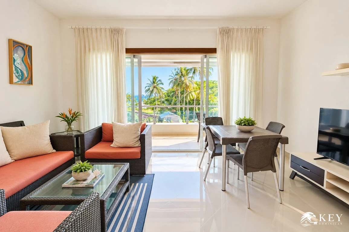 2-Bedroom Apartment for Sale in Central Cabarete Near Beach — Living Room