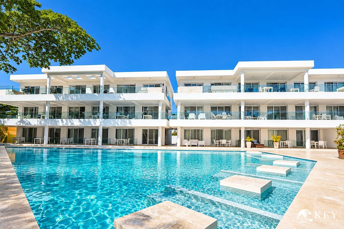 Furnished Studio Apartment for Sale in Perla Marina, Cabarete — Pool